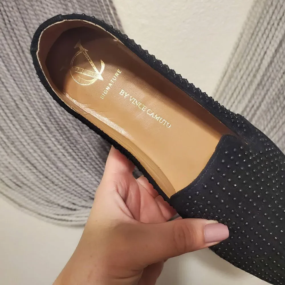 Vince Camuto Alvita Studded Suede Flats Sz 9